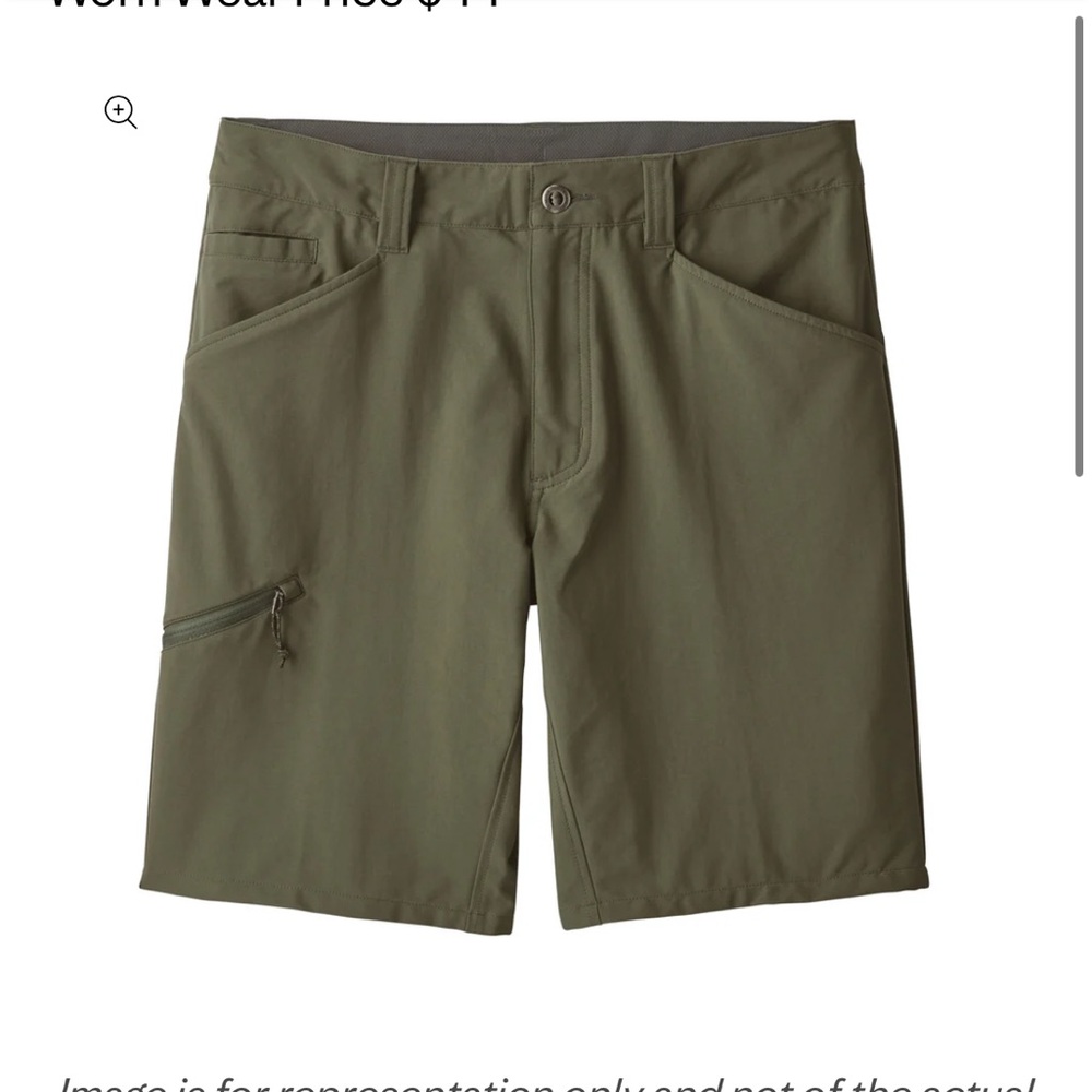 Patagonia quandary shorts athletic hiking industrial green size 31 waist 12” in